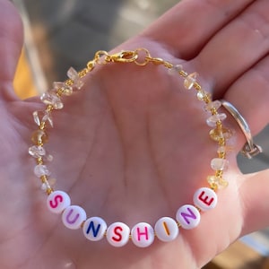 Citrine bracelet; sunshine bracelet; citrine crystal bracelet; beaded bracelet; crystal bracelet; citrine beads; personalised bracelet;