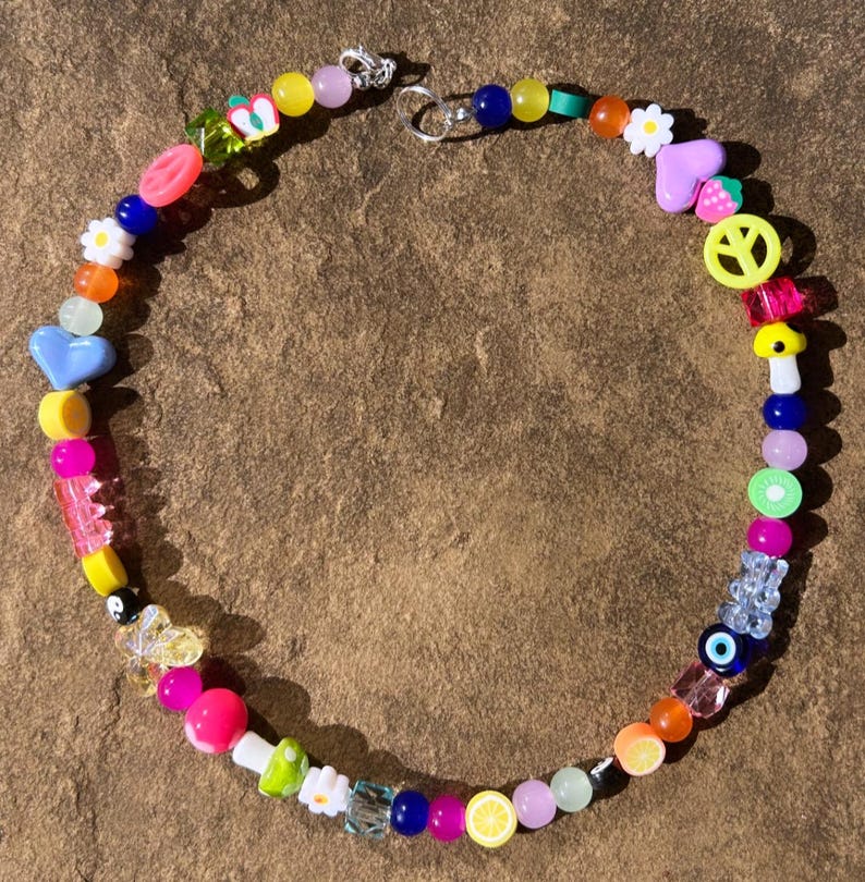 collar desigual; collar de cuentas; collar grueso; collar de moda; collar de cuentas; collar colorido; collar de cuentas mixtas; collar alegre imagen 9
