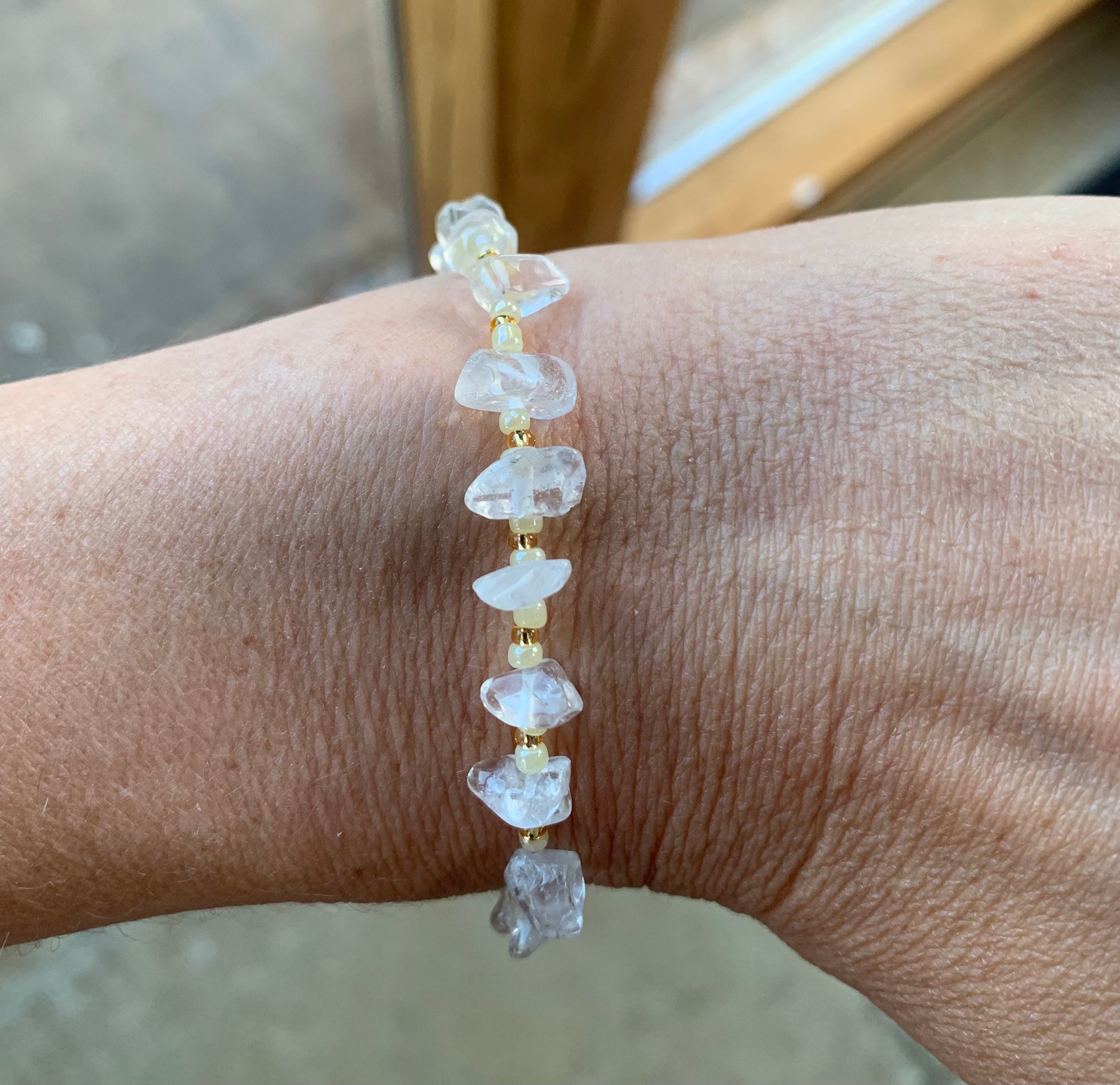 Clear quartz bracelet bead bracelet beaded bracelet crystal Etsy