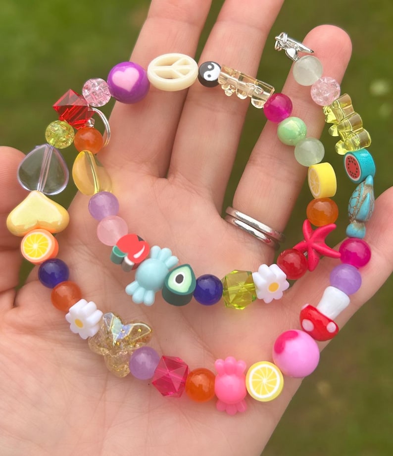 mismatch necklace; mixed bead necklace; colourful necklace; trending necklace; statement necklace; happy necklace; summer necklace; beaded image 10
