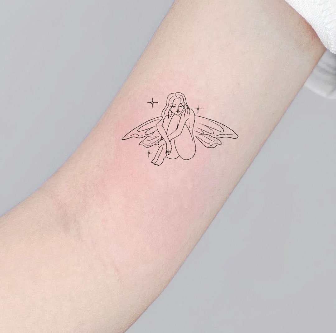 Watercolor Fairy Tattoo Design