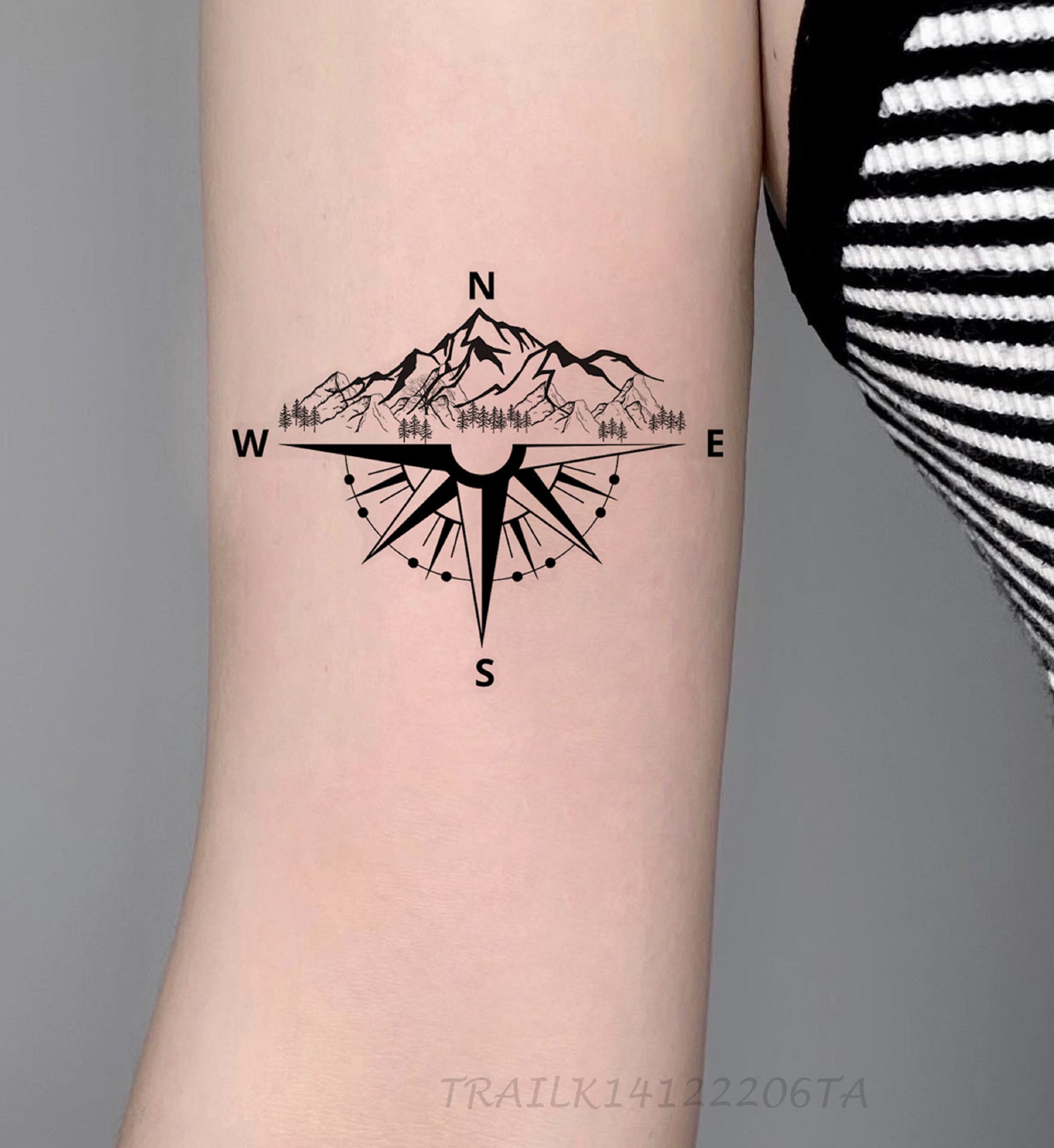Share more than 70 compass tattoo with coordinates latest