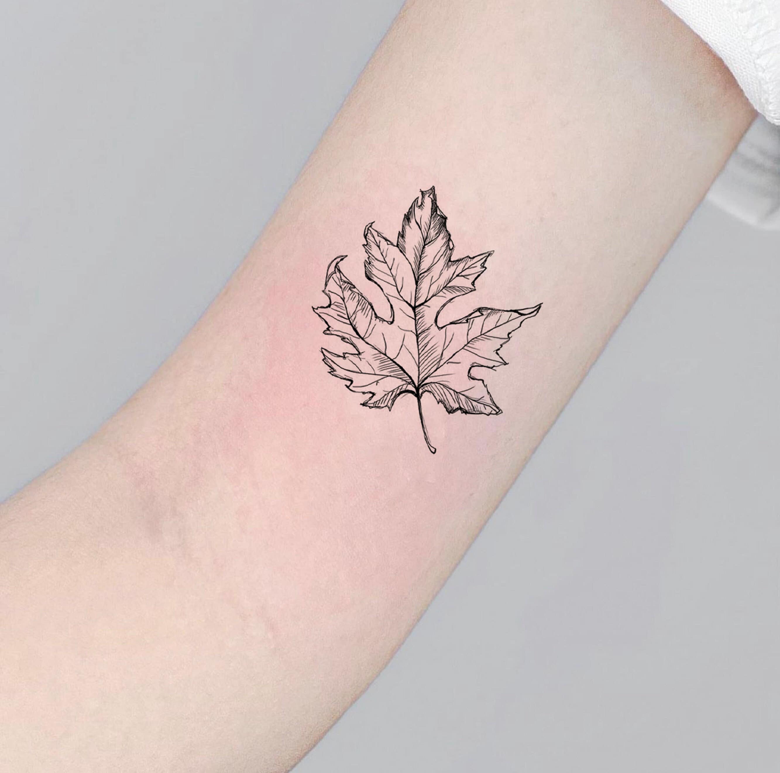 Botanical Leaves Temporary Tattoo Set (3 small tattoos) – TattooIcon