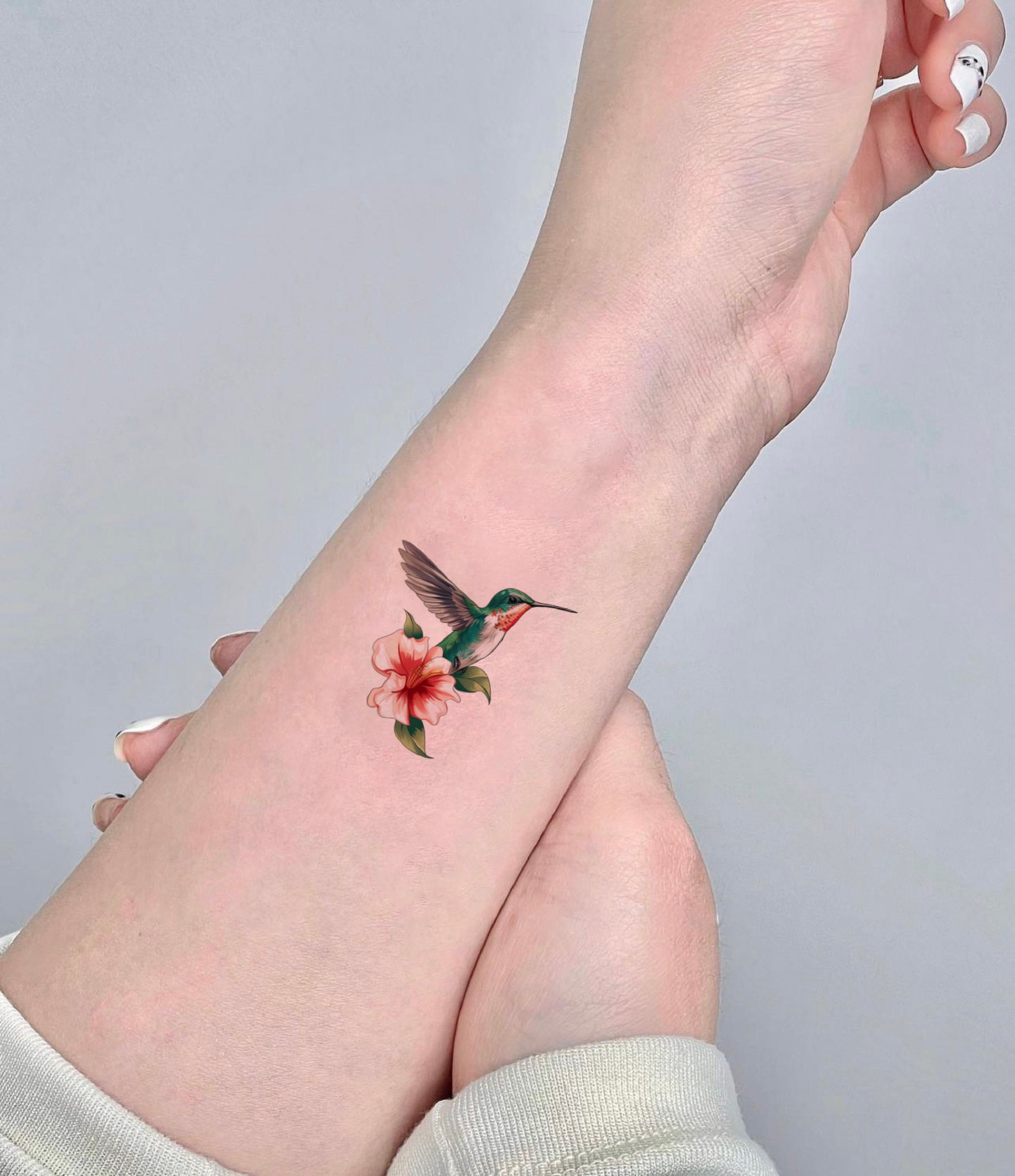 Colorful Hummingbird, Minimalism Ankle Piece