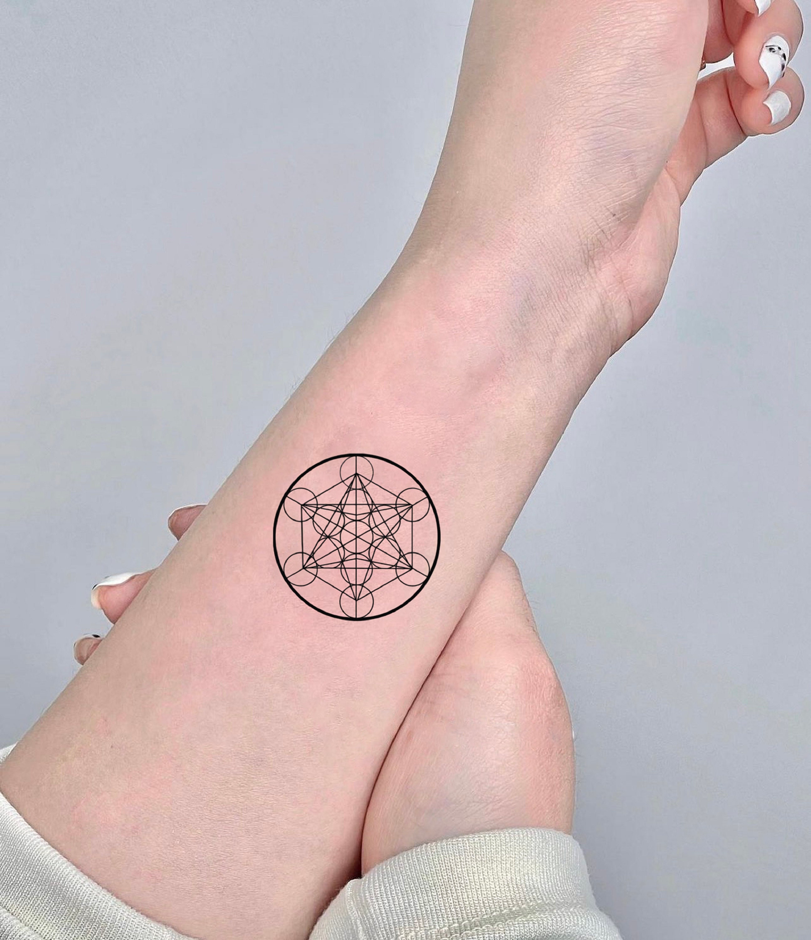 Tatuaje temporal del cubo de Metatron pegatina impermeable - Etsy España