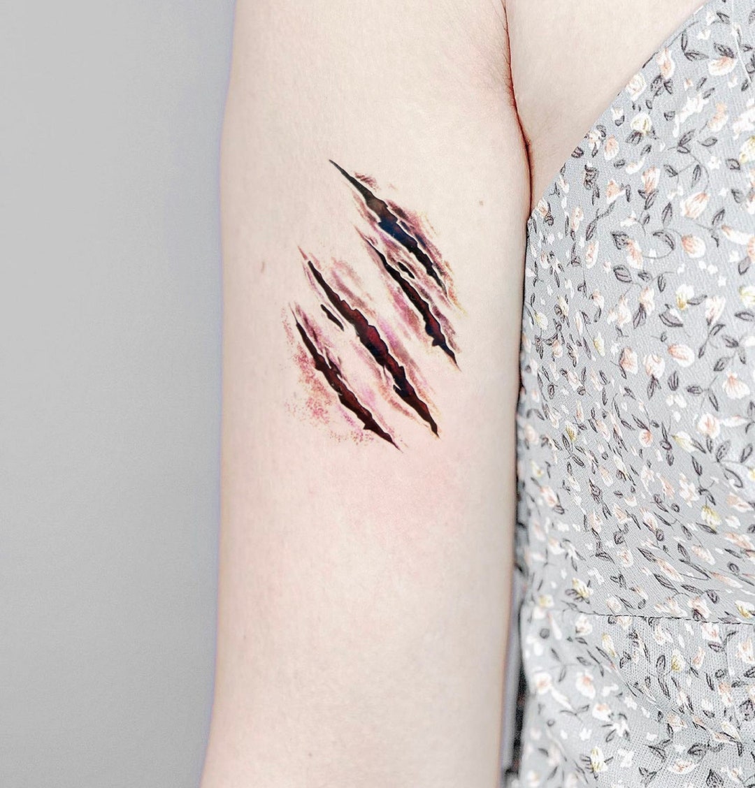 Halloween Wounds Temporary Tattoo Fake Tattoo Festival Etsy