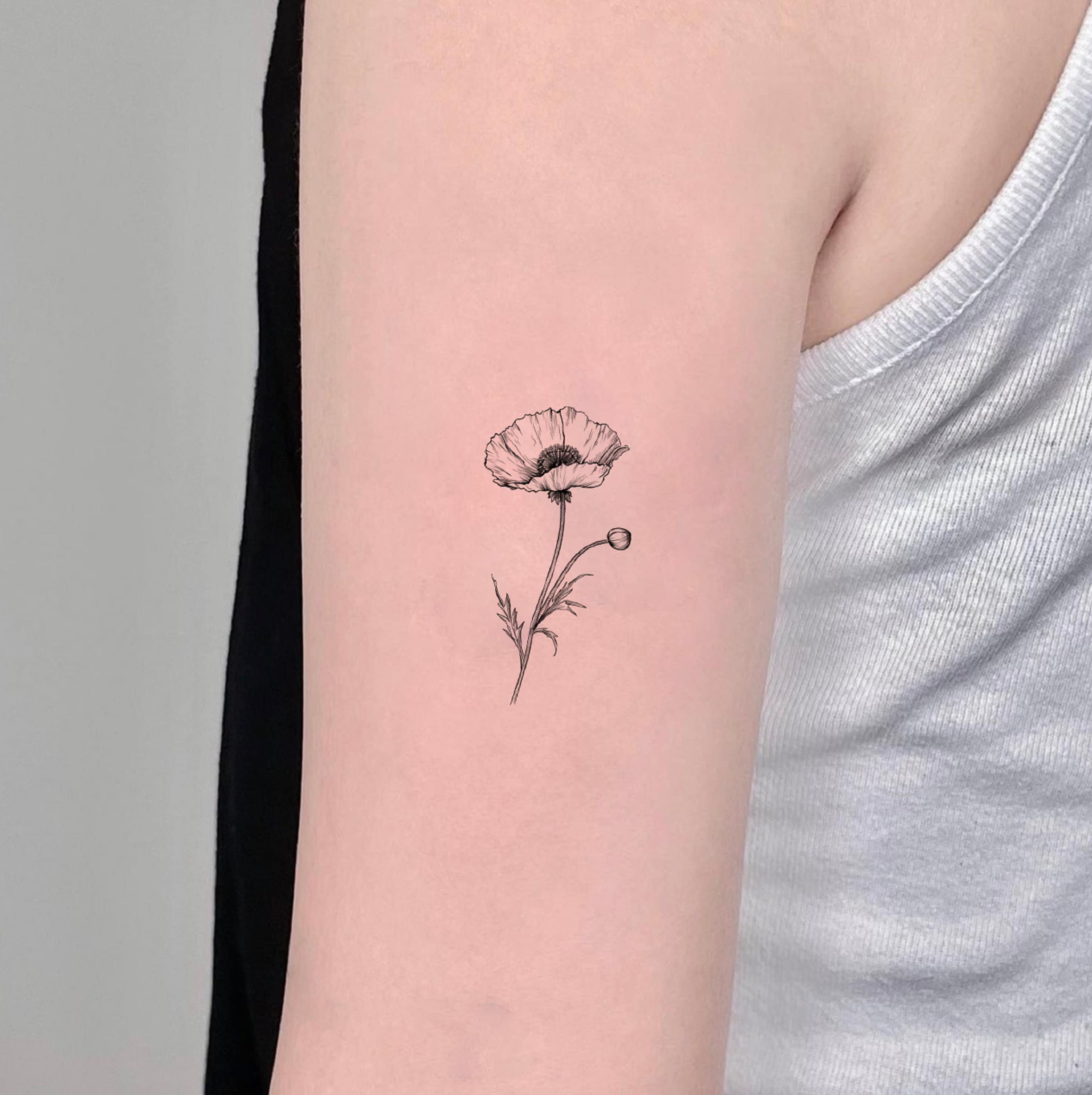 Wildflowers  Fine Line Tattoo on Instagram Minimalistic birthflower  friendship tattoos for Cassidy and Kelly  wildflowertattoo  wildflowerillustration smallflowers