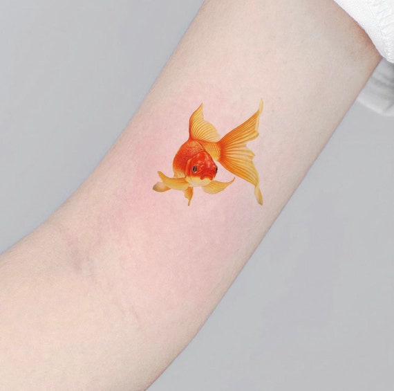Goldfish Betta Fighting Fish Temporary Tattoo Sticker - OhMyTat