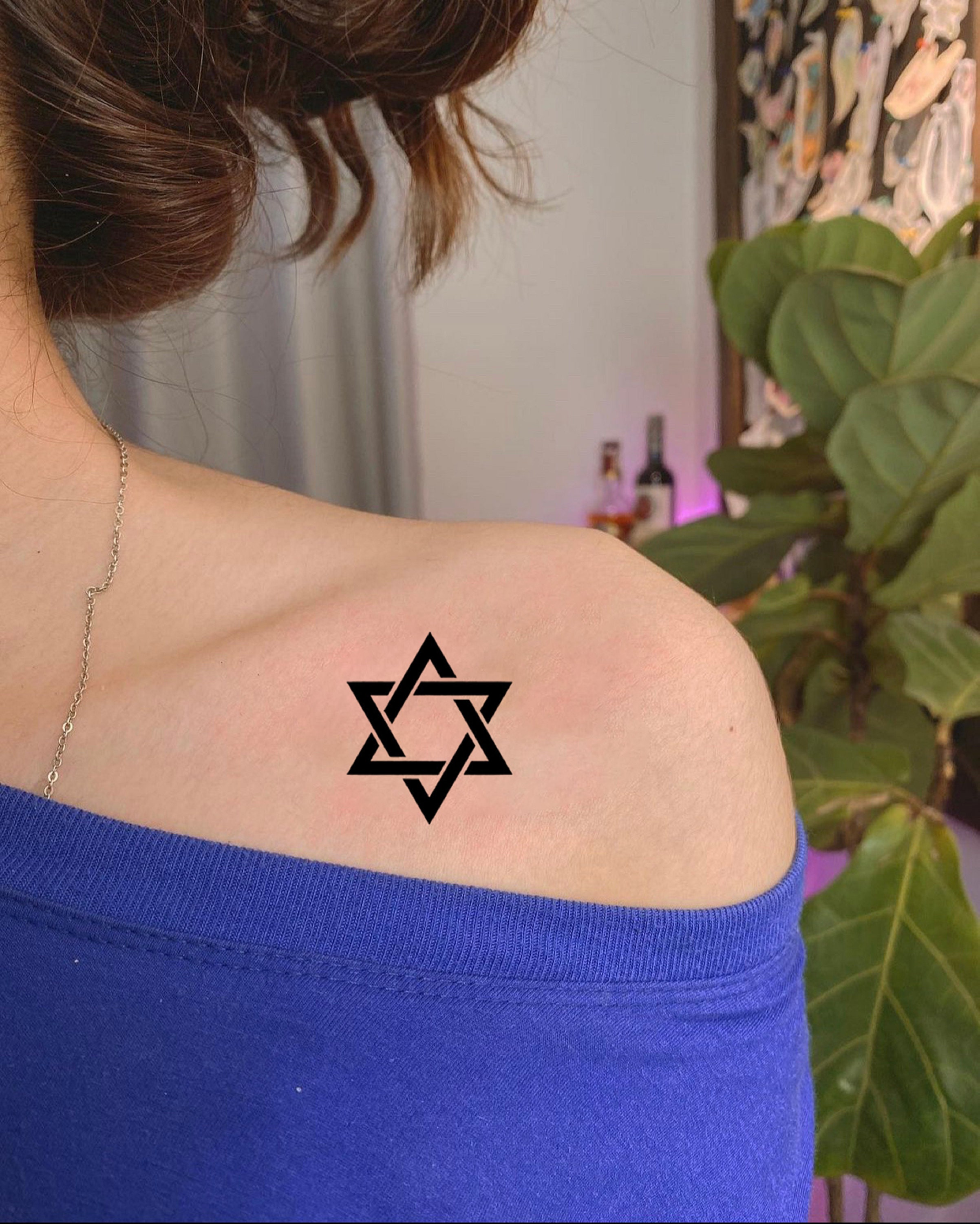 Realistic Color Star Of David Tattoo By Mouse
