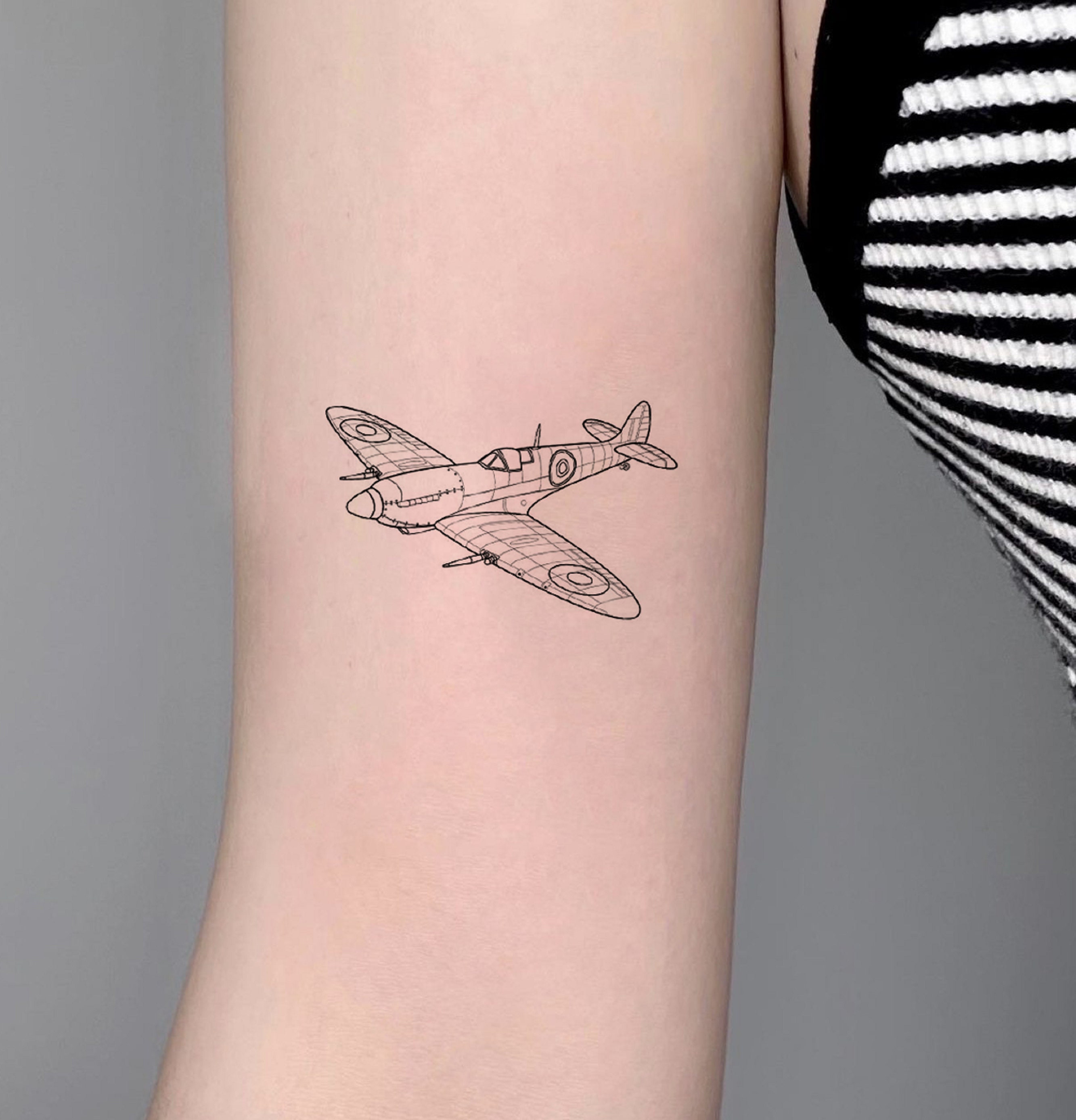 Tattoo uploaded by Jordan @ Carousel Tattoo • WWII city of Hamilton  memorial tattoo half sleeve forearm fineline black and grey • Tattoodo
