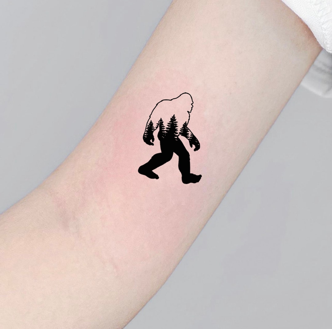 Bigfoot Temporary Tattoo, Waterproof Sticker, Vintage Tattoo, Black Tattoo, Symbol Tattoo, Fake
