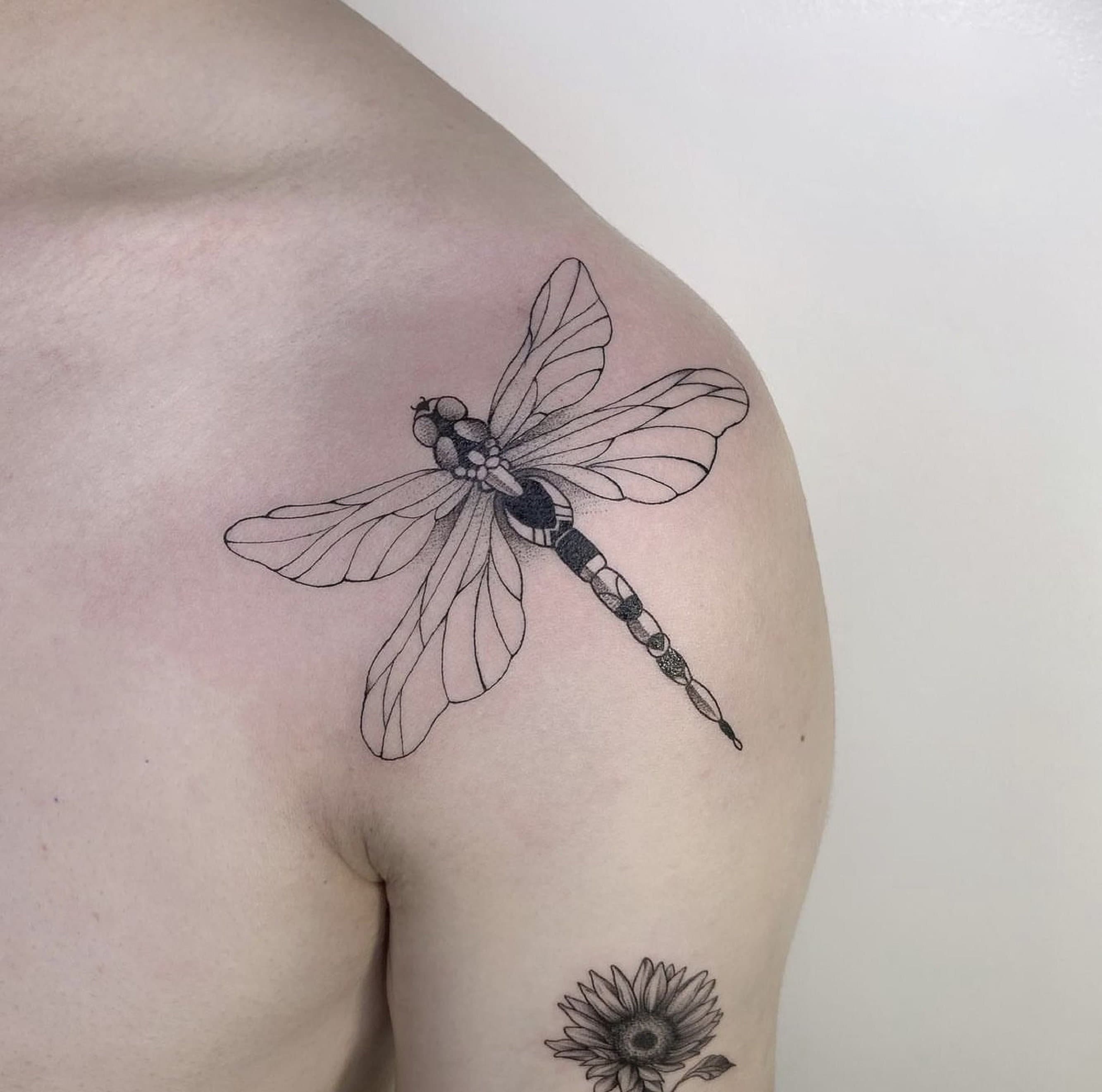 Dragonfly Silhouette Tattoo