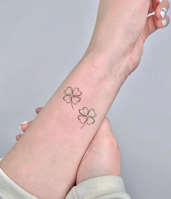 Four Leaf Clover Temporary Tattoo Fake Tattoo Tattoo - Etsy