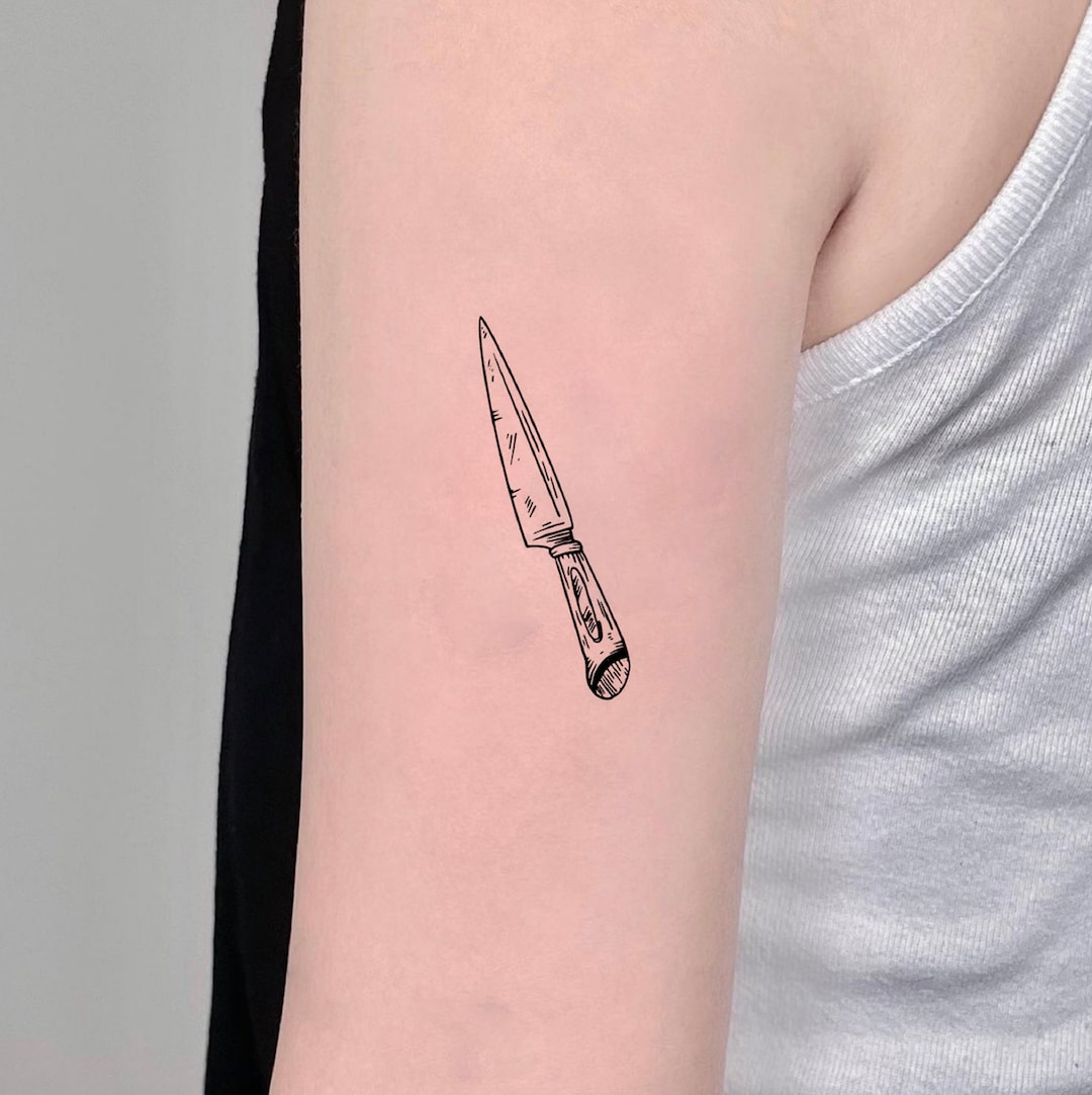 Minimalistic Hand Drawn Tattoo Designs. Knife, Skull, Arrow, Mushroom and  Fruits Stock Vector - Illustration of minimalistic, drawn: 214732276