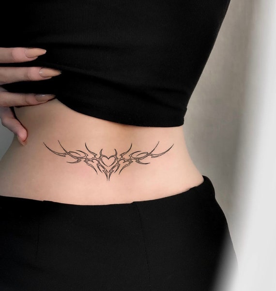 Lower Back Temporary Tattoo, Lower Back Tattoos for Women, Feminine Tattoo,  Fake Tattoo, Tattoo Lovers Gift - Etsy