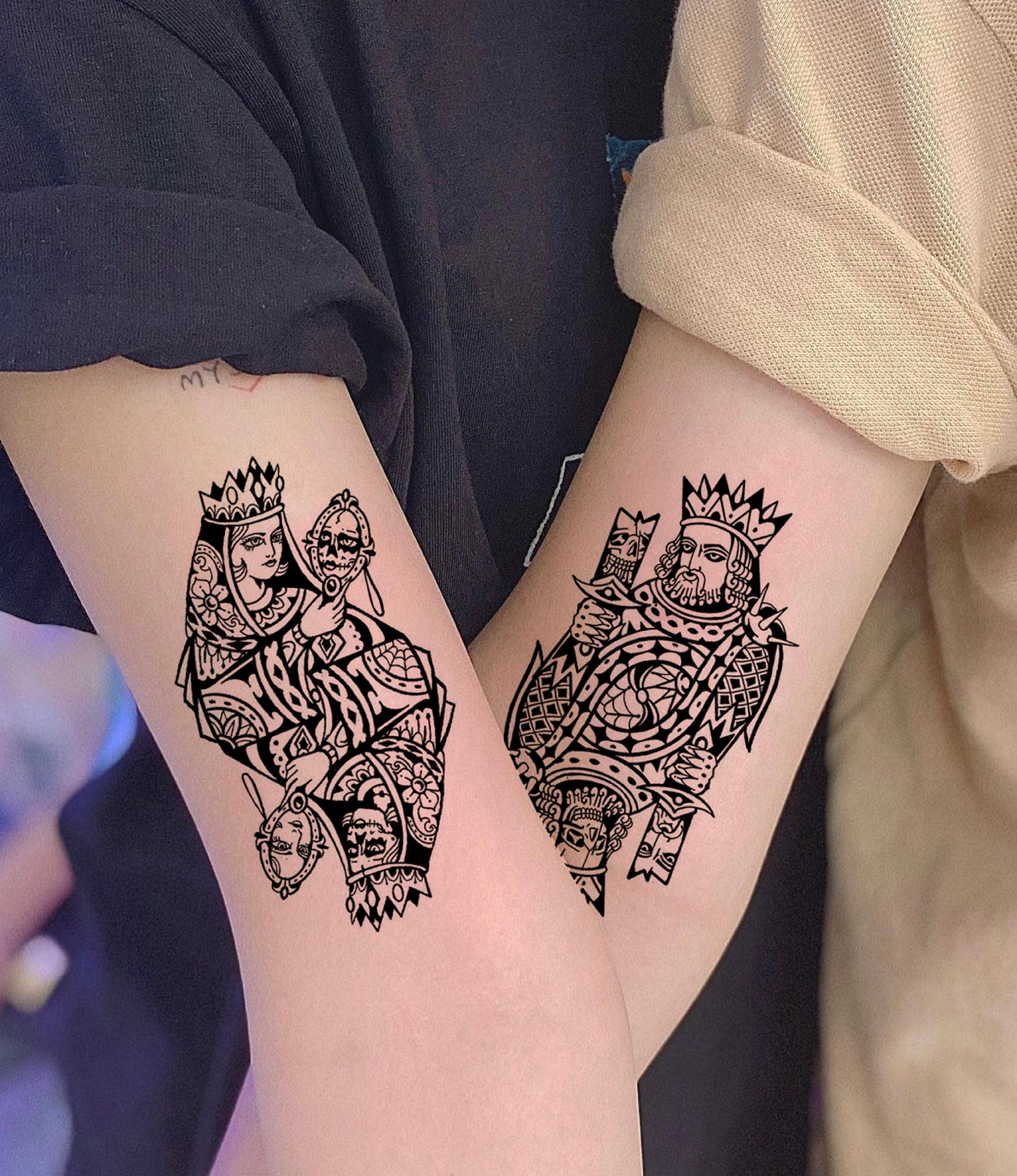 Queen and King Tattoo by Ash Ryan