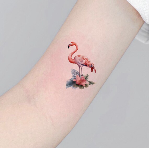 Flamingo Temporary Tattoo, Flamingo With Flower Fake Tattoo, Colorful Tattoo,  Tiny Tattoo, Meaningful Tattoo, Tattoo Sticker, Skin Decal - Etsy Hong Kong