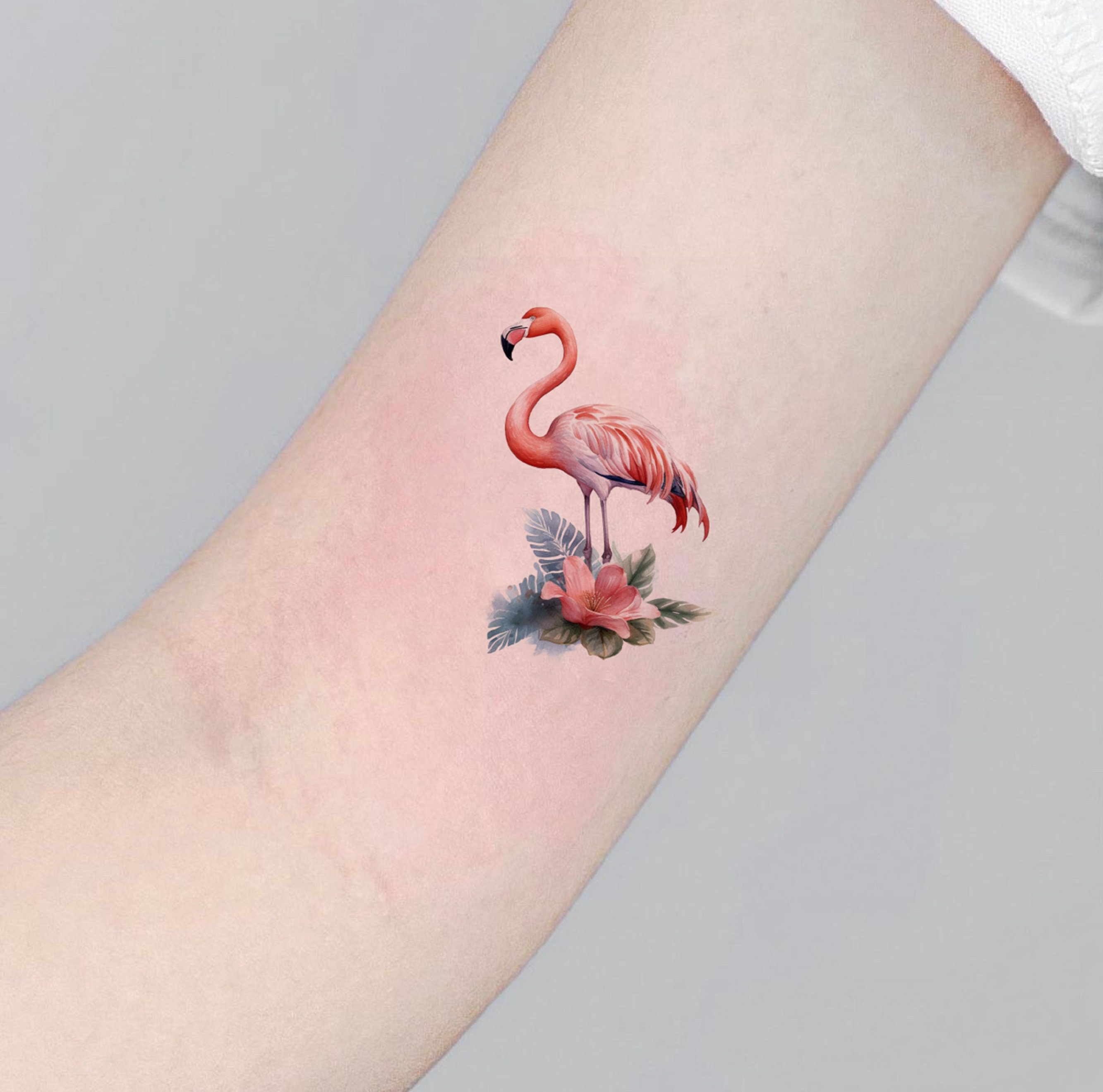 Flamingo forearm tattoo - Black Rose Tattoo Shop