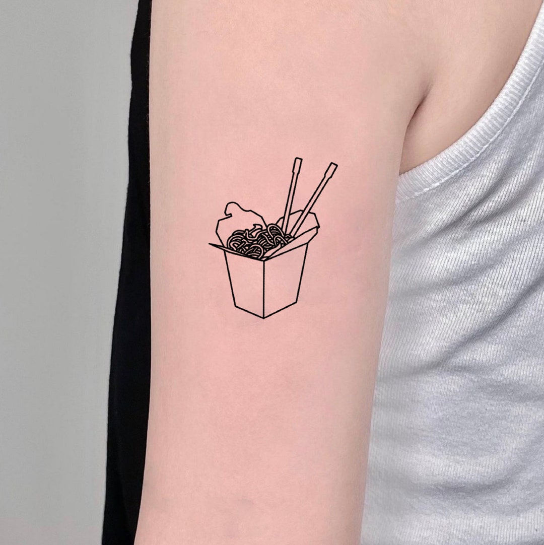 Chinese Food Takeout Temporary Tattoo Fake Tattoo Festival Etsy