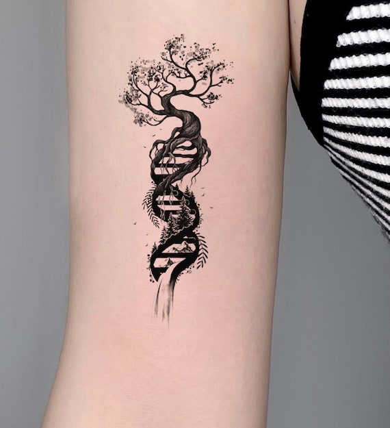 Árbol de ADN tatuaje de árbol de la vida tatuaje de árbol de - Etsy México
