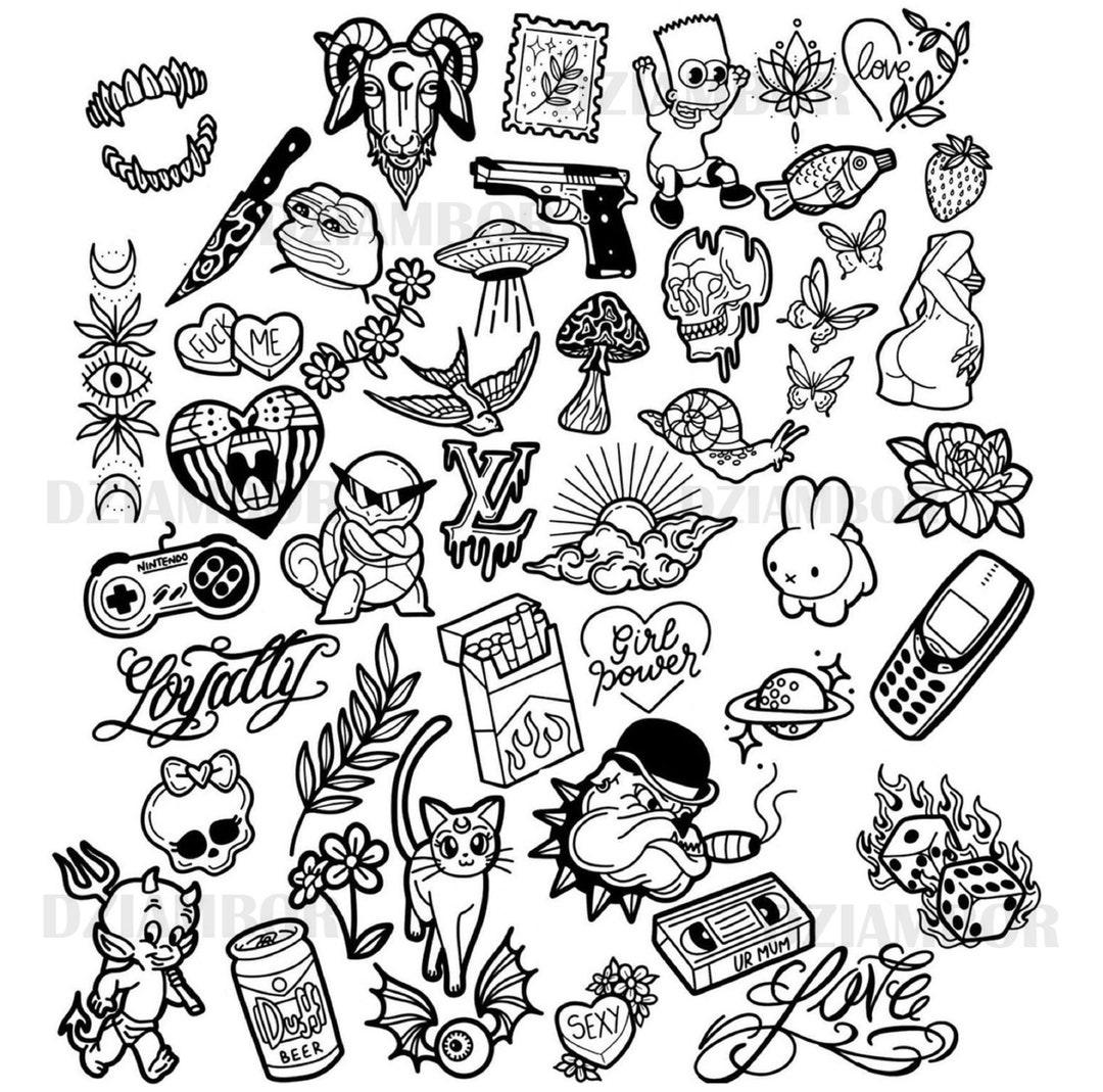My Chemical Romance fan designs flash tattoos for every album