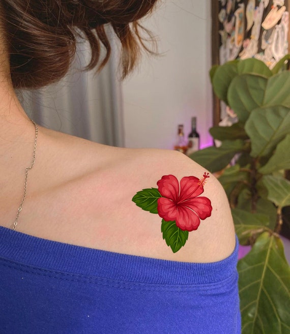 Black and White Hibiscus Tattoo on Arm