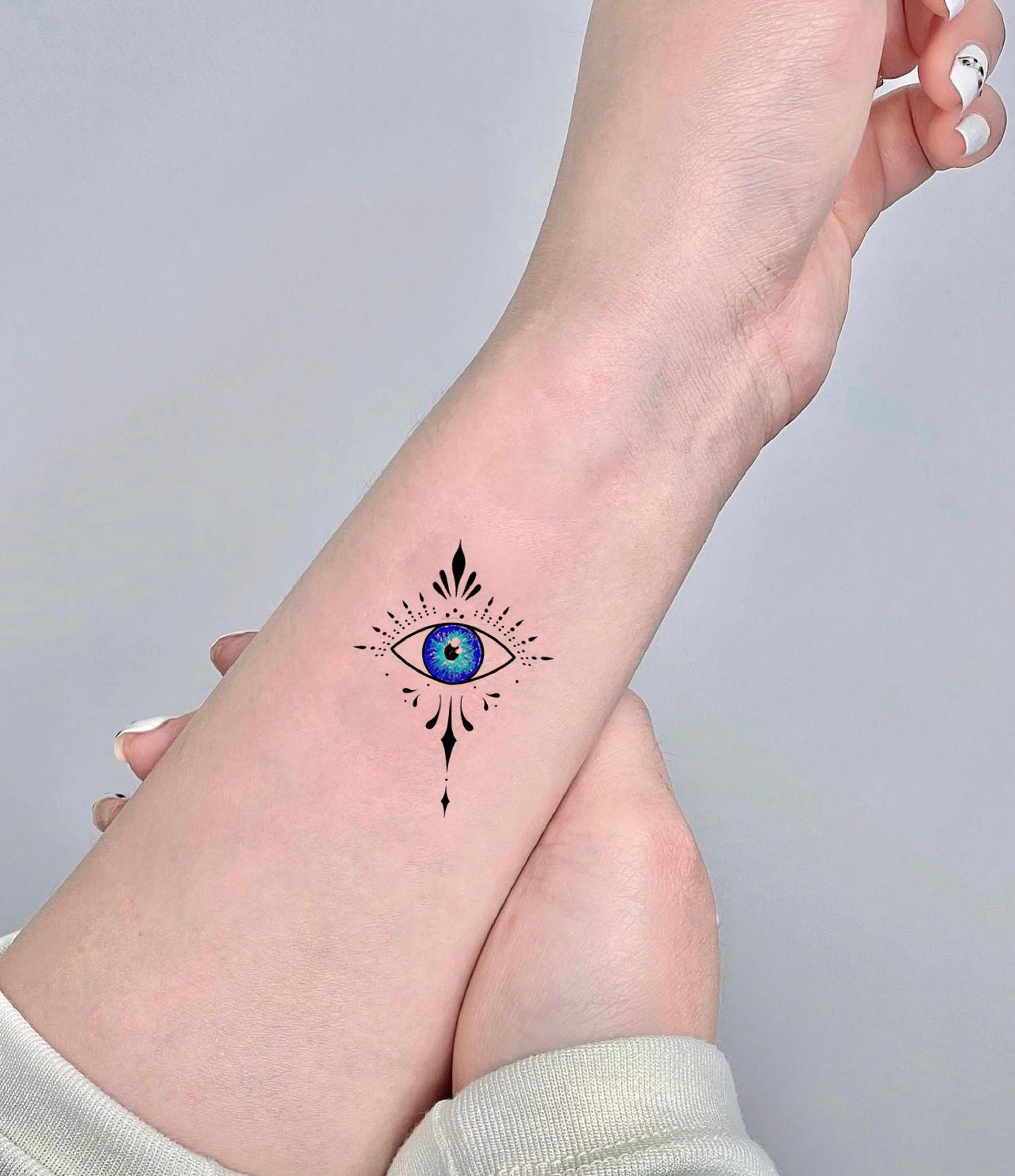 Nazar Eye Temporary Tattoo, Waterproof Sticker, Vintage Tattoo, Black Tattoo,  Symbol Tattoo, Fake Tattoo, Tattoo Sticker, Religious - Etsy Israel
