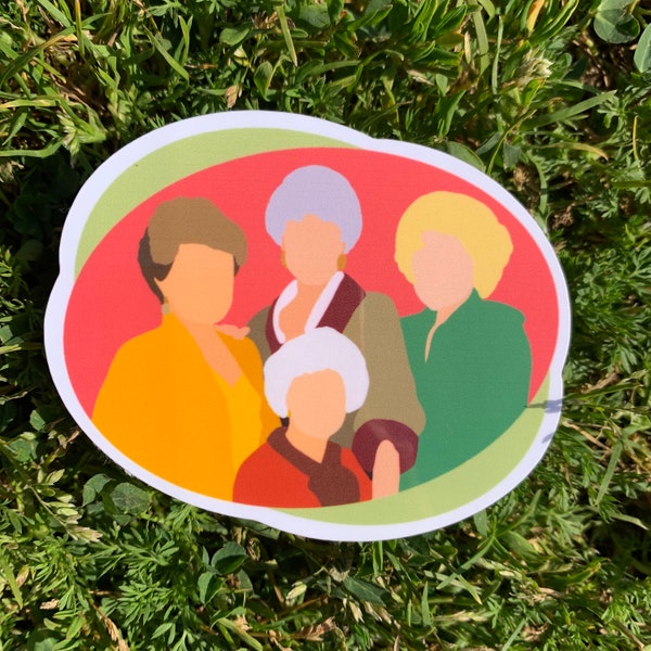 Golden Girls Sticker - Golden Girls Portrait, Classic TV, Dorothy, Rose, Sophia, Blanche, TV Sticker, Pop Culture, Waterproof Sticker