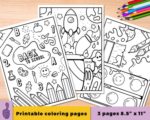 Back To School First Day of School Printable Coloring