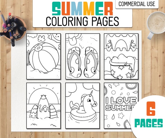 Summer Coloring Pages  Beach Coloring pages  KDP Ready