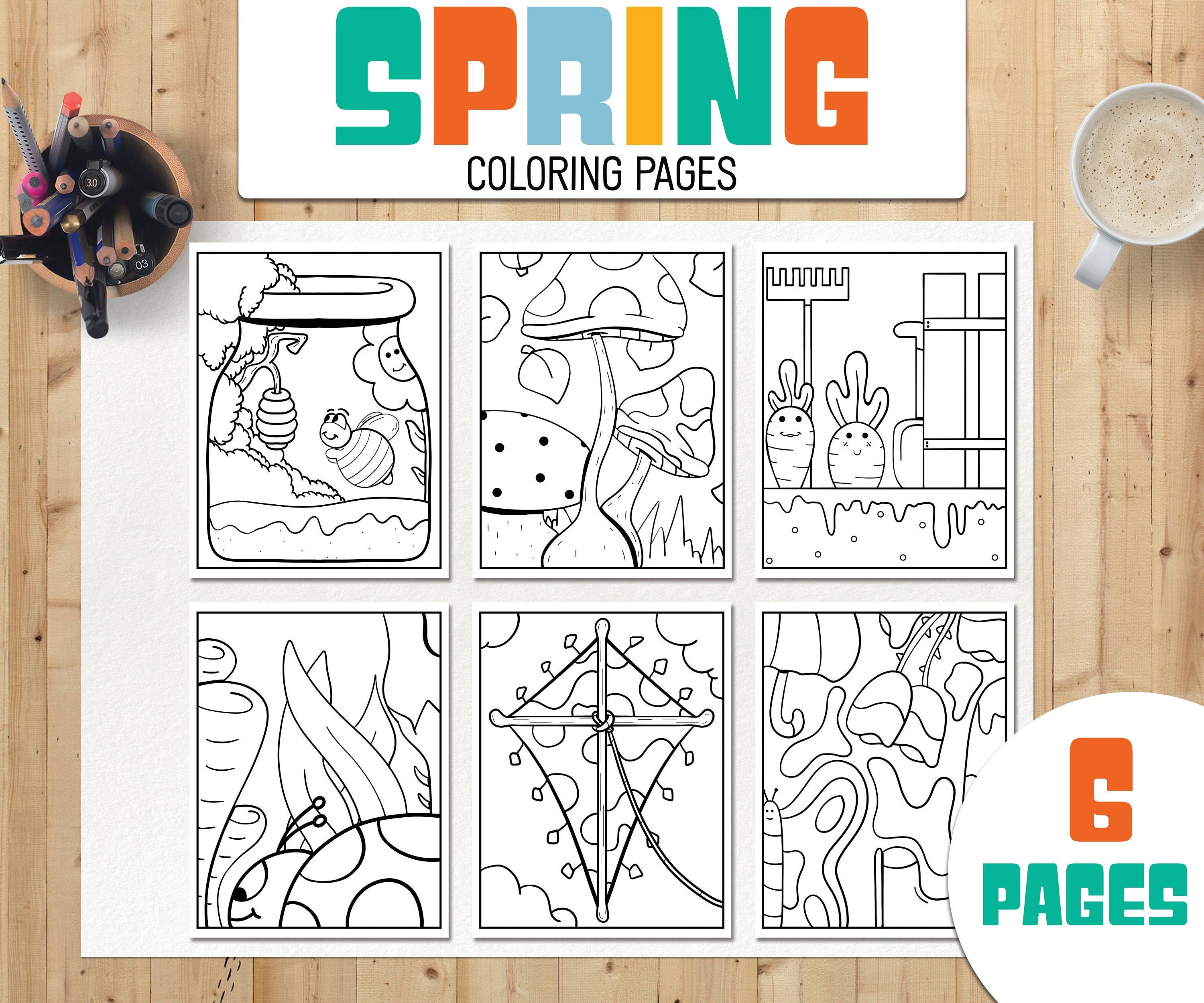 Spring Coloring Pages Seasons Coloring Pages Printable - Etsy