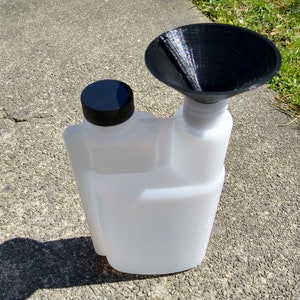 16oz graduated dispenser for measured liquor shots or fuel additives with funnel