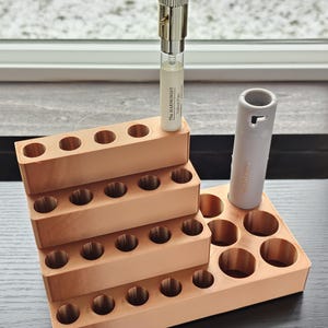 Scentbird fragrance holder display for bottles and travel cases | holes on either side
