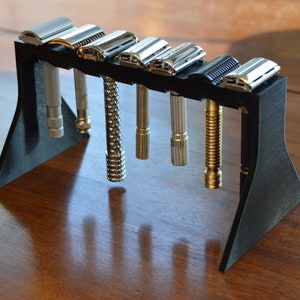 Safety Razor Stand | Safety Razor Holder 7 razors | Slotted or Round Holes