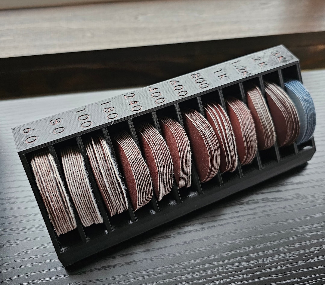 12 Slot Sandpaper Disc Holder 2 Inch 50mm Garage Organization Workbench