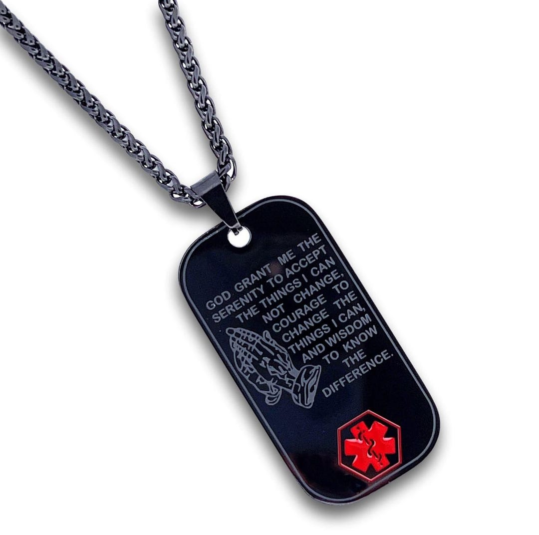 Personalized Medical Alert Dog Tag Necklace – Free Custom Engraving - Etsy