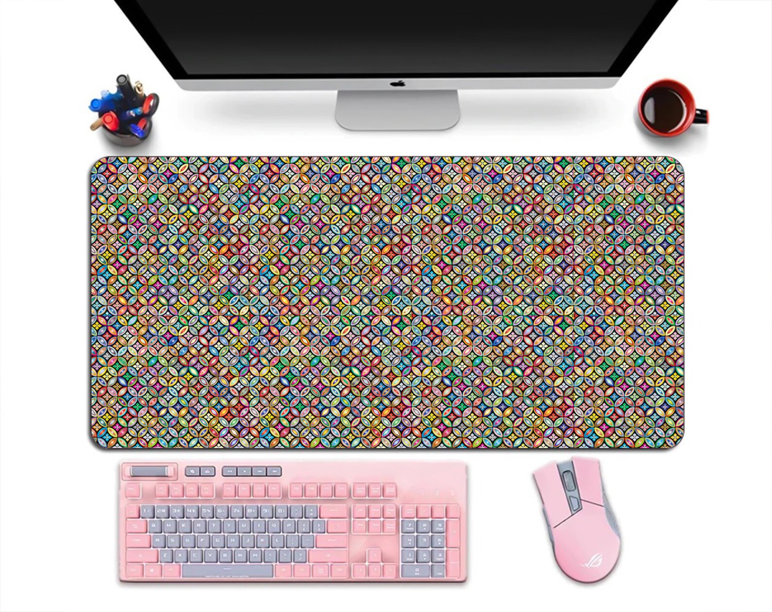 Desk Mat Flower Vintage Mousepad Large Mouse Pad Gaming Etsy
