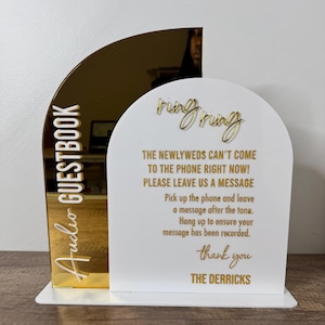 Wedding Audio Guestbook acrylic sign, Wedding Guestbook Sign, Wedding Table Sign,  Wedding Reception Sign, Luxury Wedding Decor