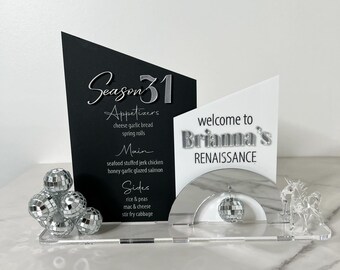 Custom Acrylic Menu Sign, Disco Renaissance Party Bar Decor
