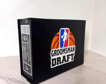 NBA Inspired Groomsman Proposal Box, Personalized Gift