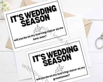 Groomsman Proposal Card, Football Groomsman Draft, Best Man Proposal Card, Starting Roster, I&#39;m Out Of The Game, Will You Be My Groomsman