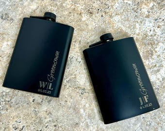 Custom Engraved Groomsmen Flask - Personalized Stainless Steel Flask | Unique Groomsman Gift | Groomsmen Proposal