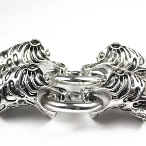 1 Piece - 67x24.5mm Antique Silver Tiger Head O-Ring Clasp - Spring Gate Ring - Cord End Clasps - Closures - Jewelry Supplies