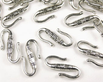 10 個 - 22x12x3.5 mm アンティーク シルバー S フック クラスプ - アンティーク シルバー クラスプ - コード クラスプ - 留め具 - クラフト用品 - ジュエリー用品