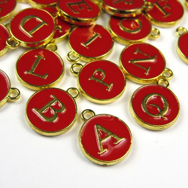 Enamel Letter Charms - Etsy