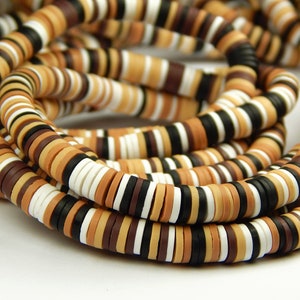 15 Inch Strand - 6x1mm Mixed Color Polymer Clay Heishi Beads - Painted Desert - Disc Beads - Polymer Clay - Jewelry Supplies