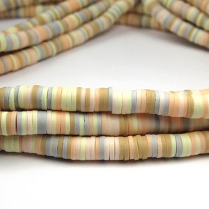 15 Inch Strand - 6x1mm Mixed Color Polymer Clay Heishi Beads - Coral Sky - Disc Beads - Polymer Clay - Jewelry Supplies