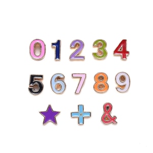 10mm Enamel And Alloy Number Beads - Symbol Beads - Pick Your Bead - Alphabet Beads - Spacer Beads - Jewelry Supplies