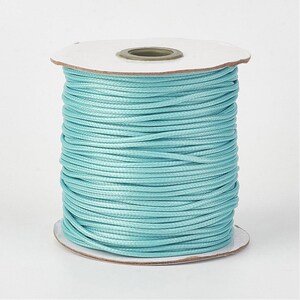 30 Feet - 0.5mm Waxed Polyester Cord - Turquoise Blue - Stringing Materials - Jewelry Supplies - Craft Supplies