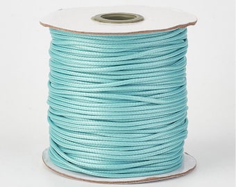 30 Feet - 0.5mm Waxed Polyester Cord - Turquoise Blue - Stringing Materials - Jewelry Supplies - Craft Supplies